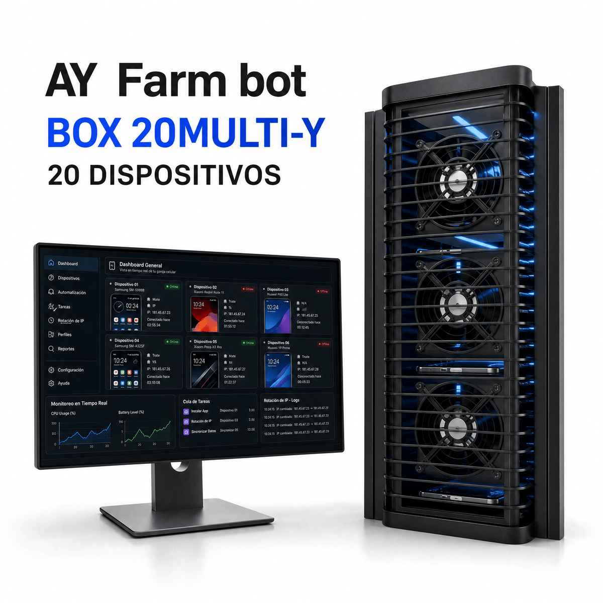 AY Farm bot Box, dispositivos, computadora y red | 20 dispositivos | TR - AY Farm Bot